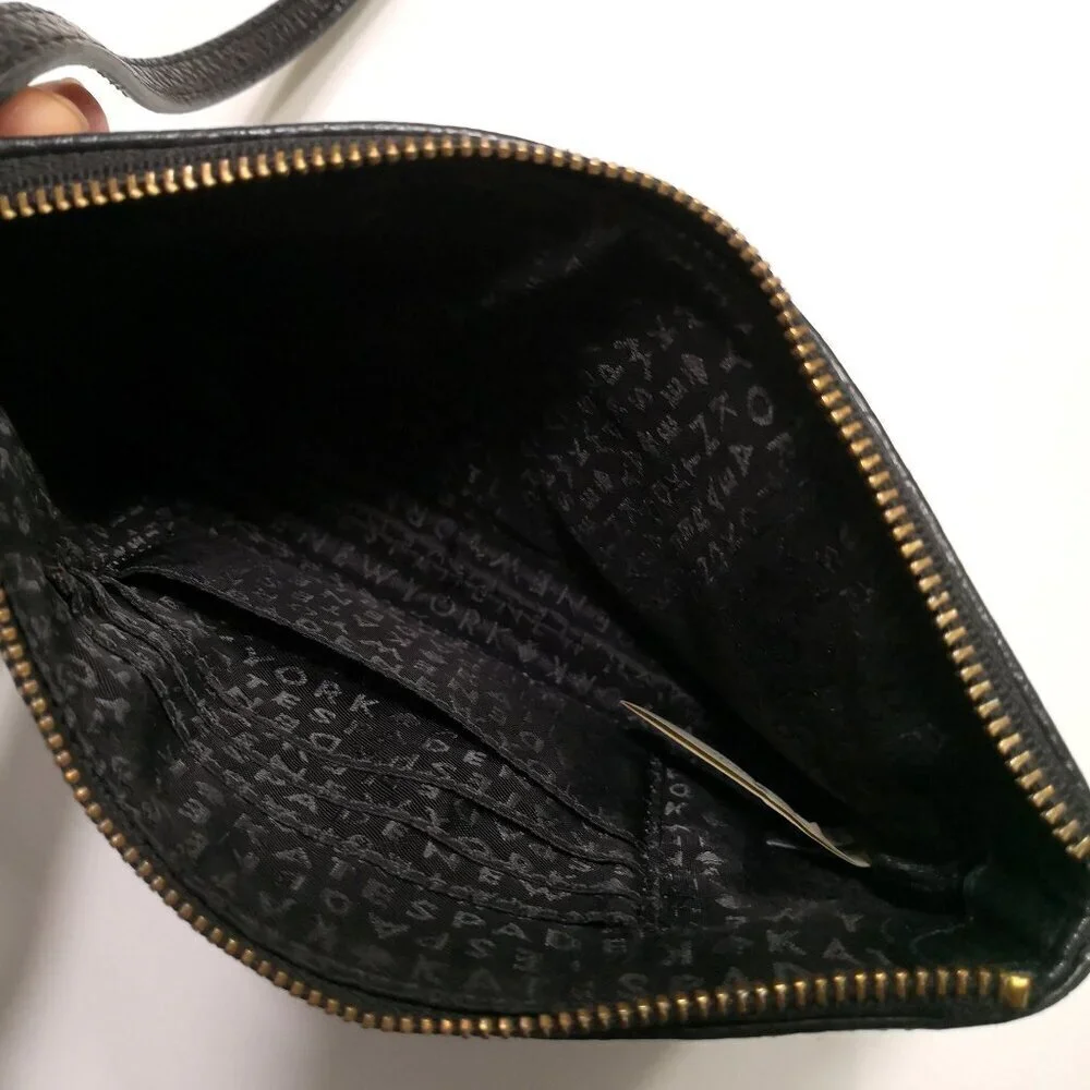 Kate Spade Black Pebble Leather‎ Wristlet 7.5